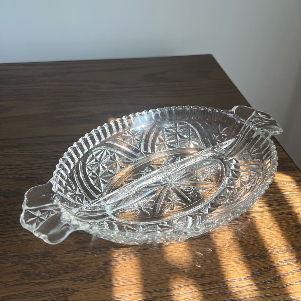 Vintage Glass Oval Trinket Dish